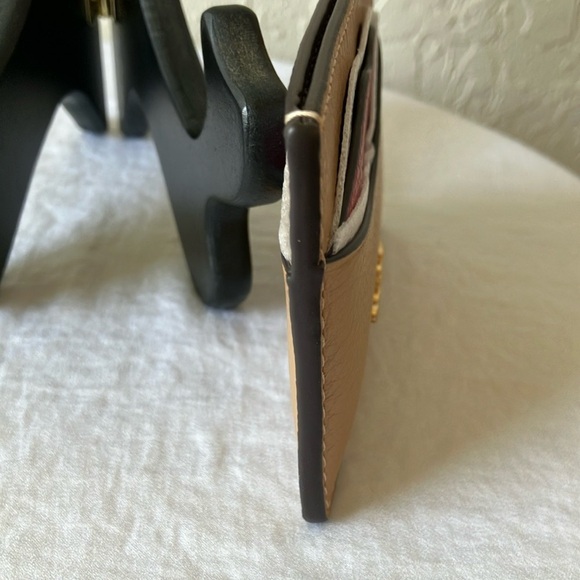 Coach: Tan Slim Credit Card Holder with Pink Lips- Wallet - Picture 7 of 16